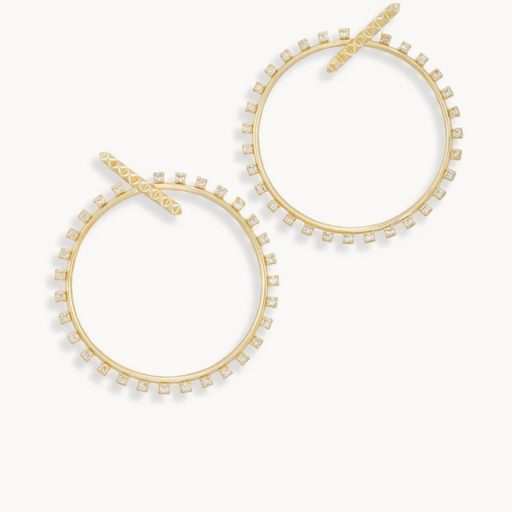 Gold Tone Hoop Post Earrings